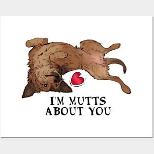 Mutts about you - black letters Posters and Art